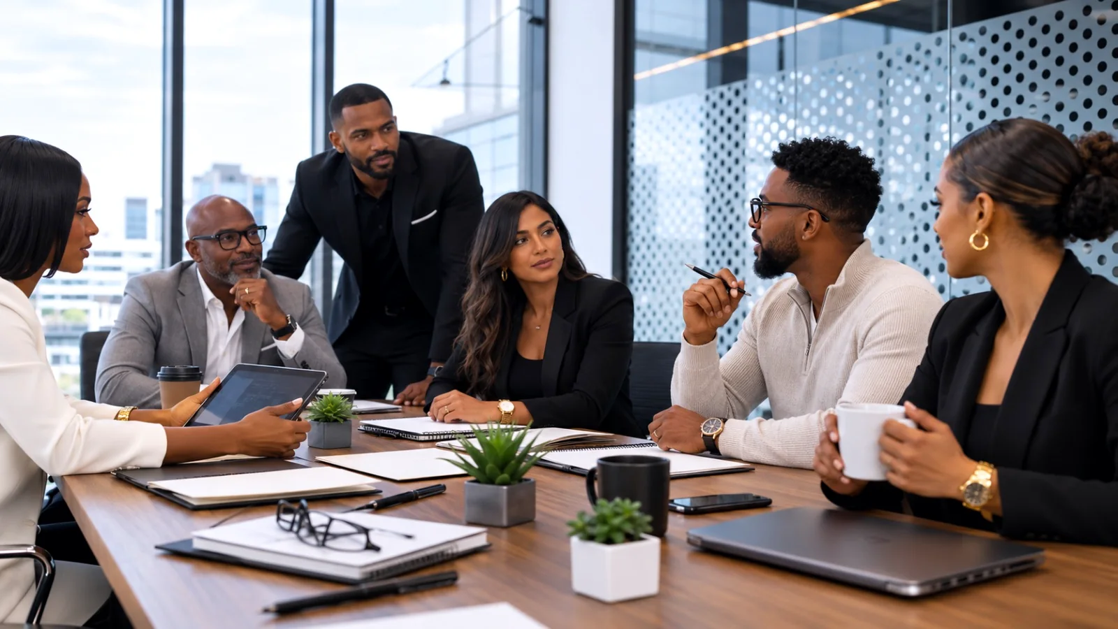 TJS Corporation colleagues in a working session