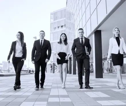 TJS team walking through the city