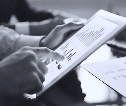 Reviewing performance data on a tablet